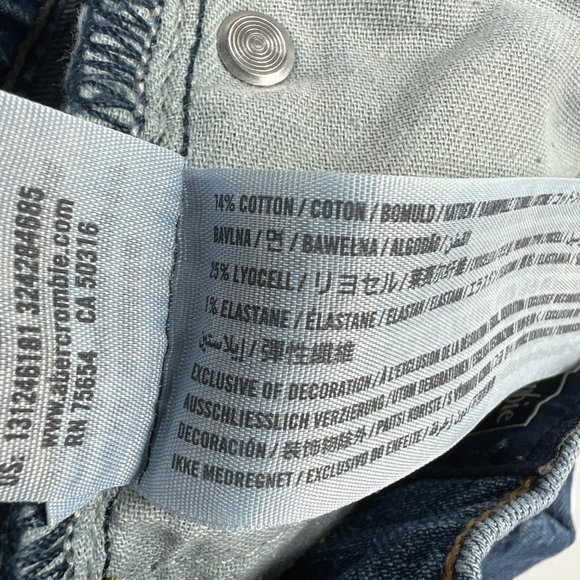 Abercrombie Fitch Jean Men 29x28* Langdon Skinny Blue Distressed Denim Tag 28x30 - Picture 8 of 16